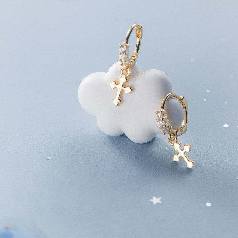 Diamond Cross Earrings