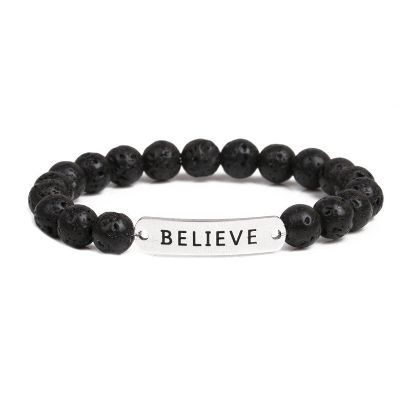 Believe Volcanic Stone Bracelet