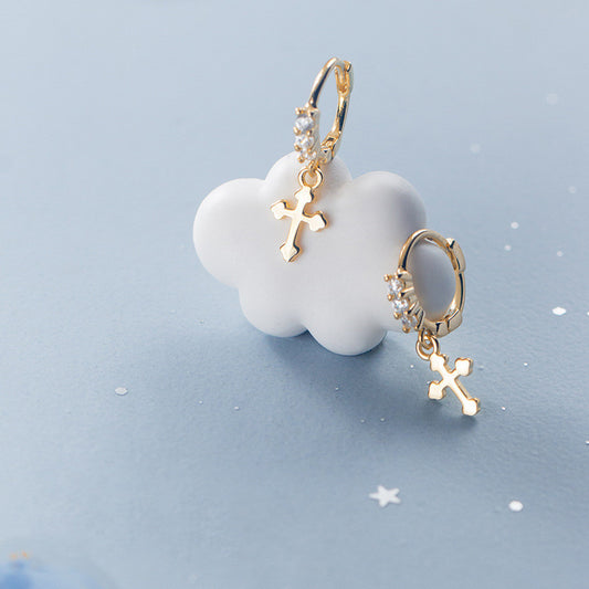 Diamond Cross Earrings