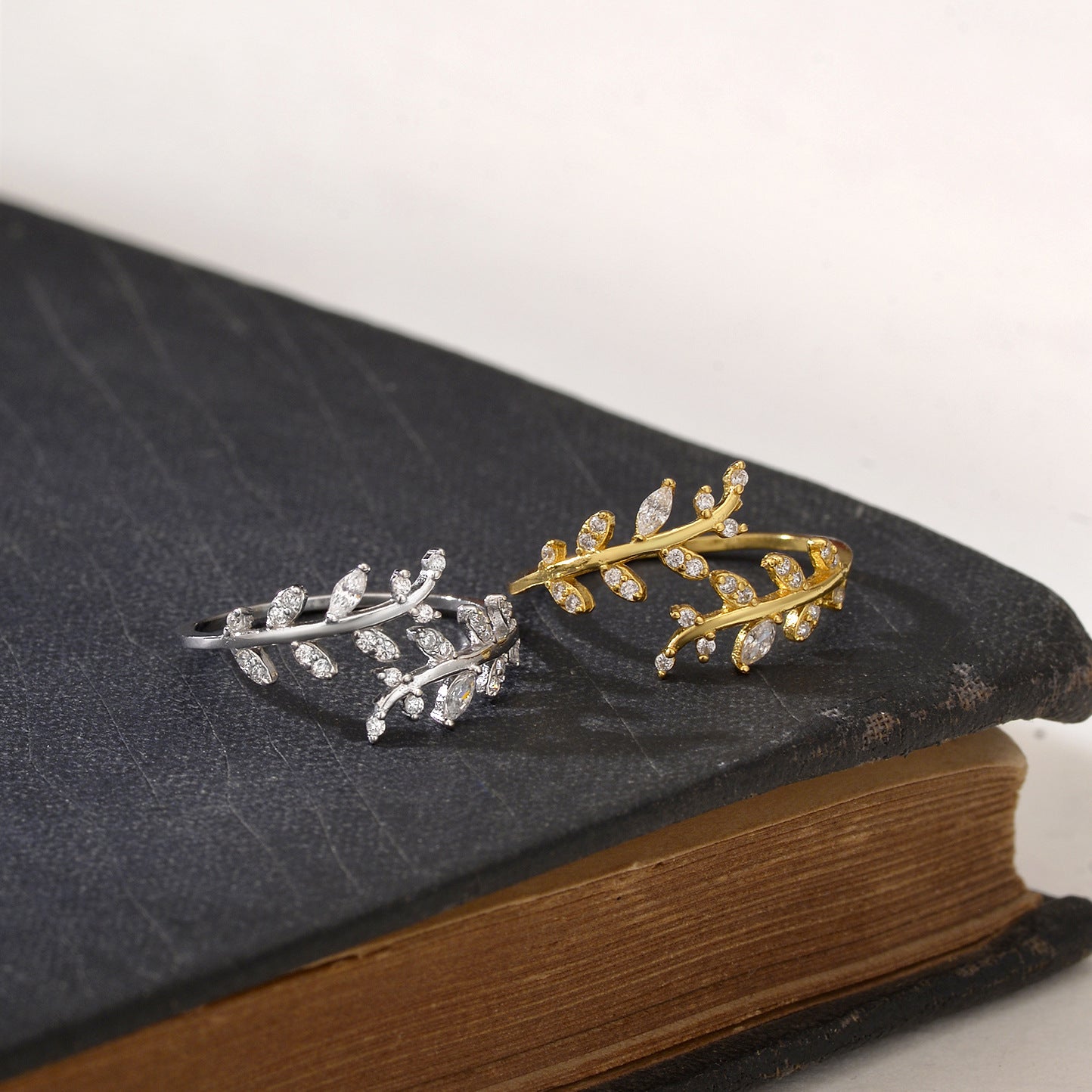 S925 Sterling Silver Leaf & Wheat Ring For Women, Minimalist High-End Open Ring, Sweet Forest Style Versatile Jewelry