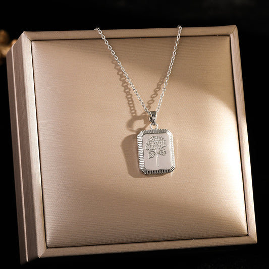 Fashionable Silver Titanium Steel Necklace For Women